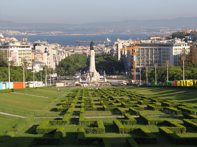 View of Eduardo VII park in Lisbon, Portugal